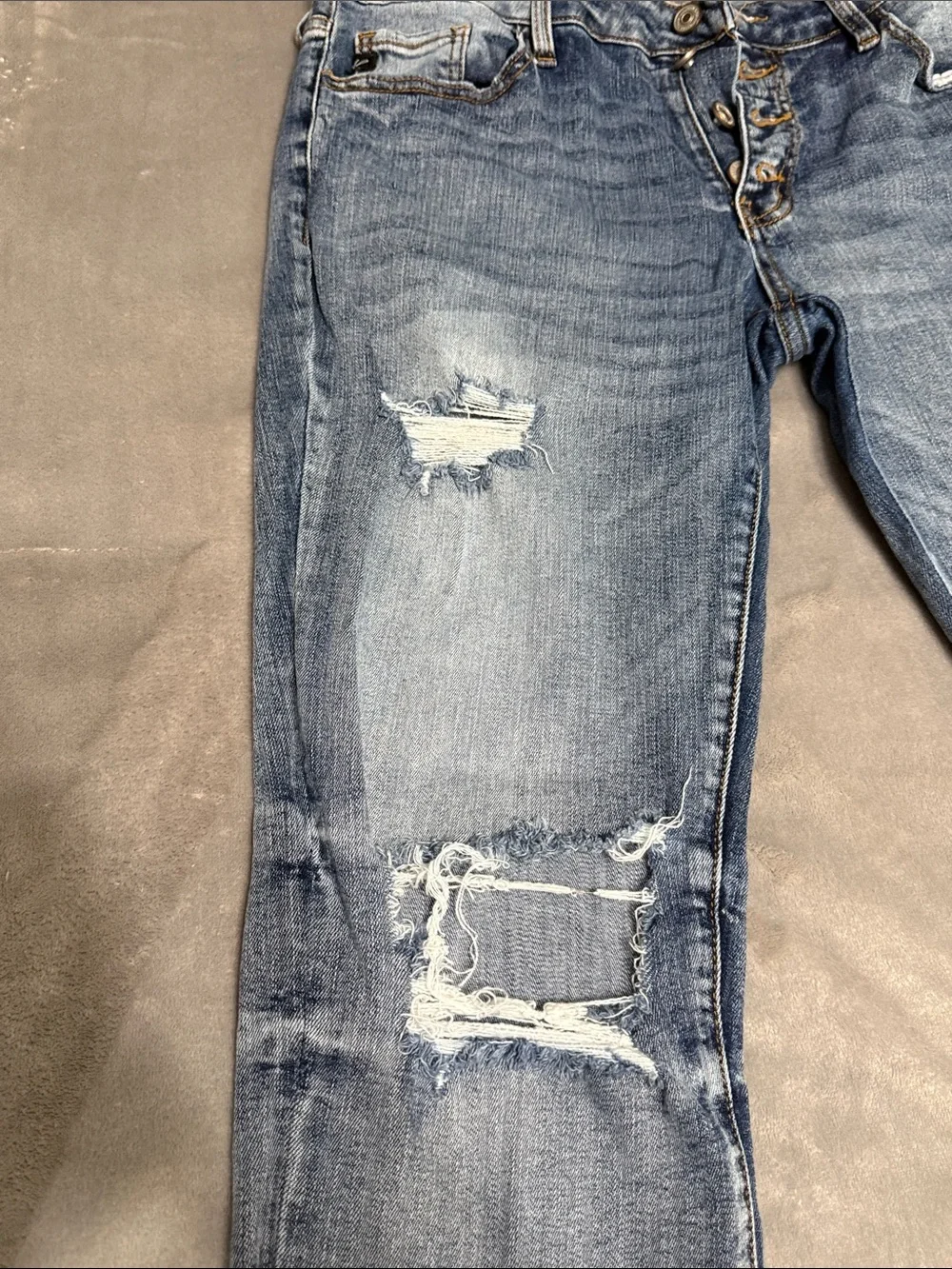 KanCan Light Blue Distressed Skinny/Straight Jeans item 72511